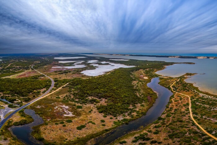 Arial view of the Coorong SA