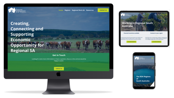 Mockups of new RDSA website on various devices.