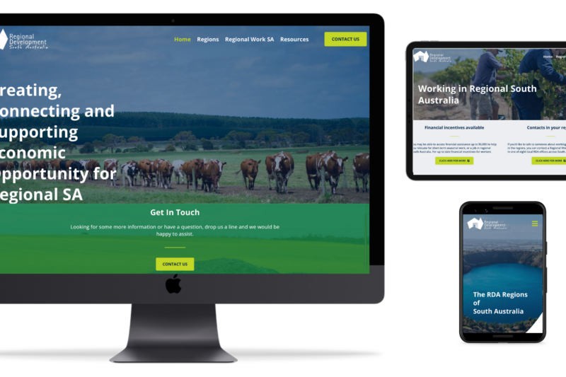 Mockups of new RDSA website on various devices.