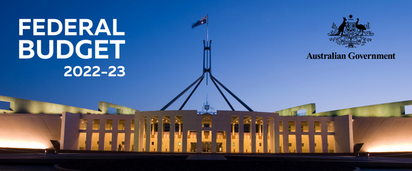 Twilight shot of Parliament House.